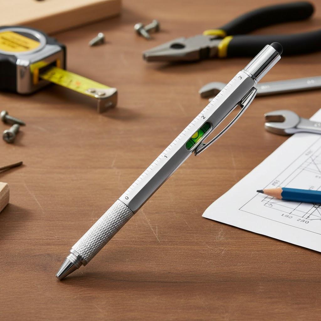 Multifunction Ballpoint Pen Technical Ruler Screwdriver Stylus Touch Screen Modern Office Tool