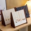 Wooden Design Sloping Necklace Display Stand High-end Bracelet Stand Counter Jewelry Display Equipment Necklace Storage