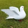 Milisten 2pcs Artificial Feathered Pigeon Birds Fake Doves Artificial Craft Foam Birds for Home Garden Wedding Decorations