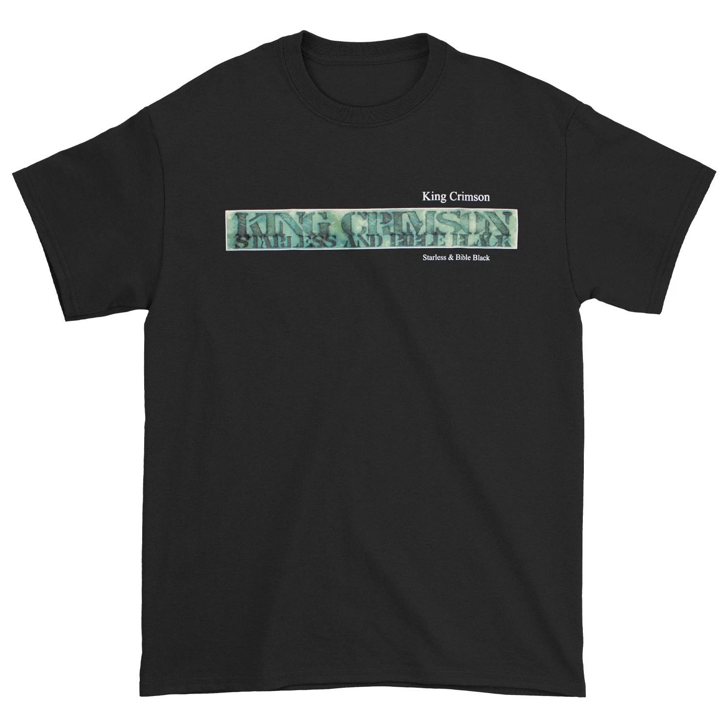 Men s King Crimson Starless & Bible Black Strip T-shirt X-Large Black M