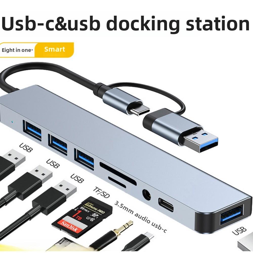 USB C Hub 2 Port USB 3 0 Adapter Multifunktionale Dockingstation für Laptop Handy Tablet Datensynchronisation Aufladen
