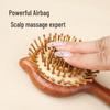 Sandalwood Airbag Cushion Comb Kit: Cute Kitten Design, Ring Stud, Wood Head, Meridian Massage - Perfect Gift