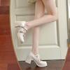 Soft-soled Waterproof Table Mary Jane Shoes Medium Heel Gentle with Skirt Light Mouth Single Shoes Thick Heel High Heels