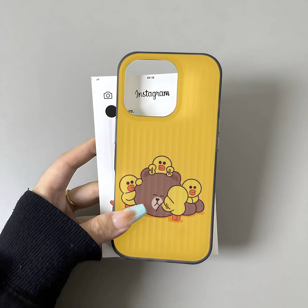 Cartoon Cute C-Cony B-Brown Phone Case For IPhone 17 16 15 14 13 12 11 Pro Max Plus Corrugated Bumper Back Cover Shell