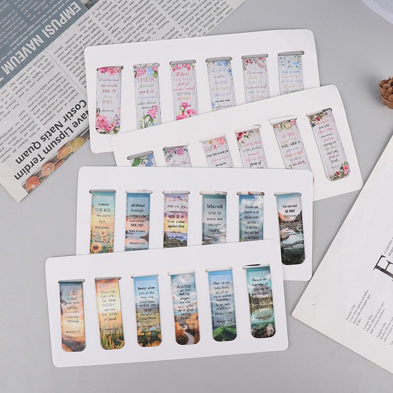 12Pcs Aesthetic Motivational Bible Quotes Paper Bookmarks Diy Students Readers Page Markers Library Office Page Marking
