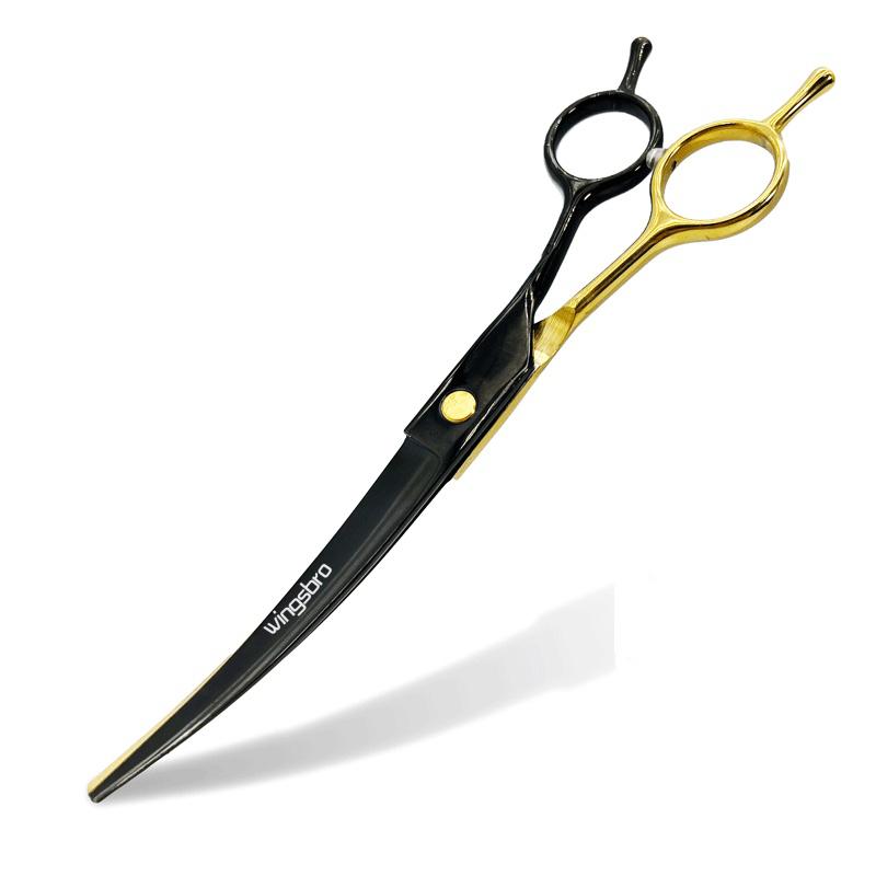 7.5 inches Double-tailed Up Curved Scissors for Pet Grooming, Professional Hair Trimming Shears