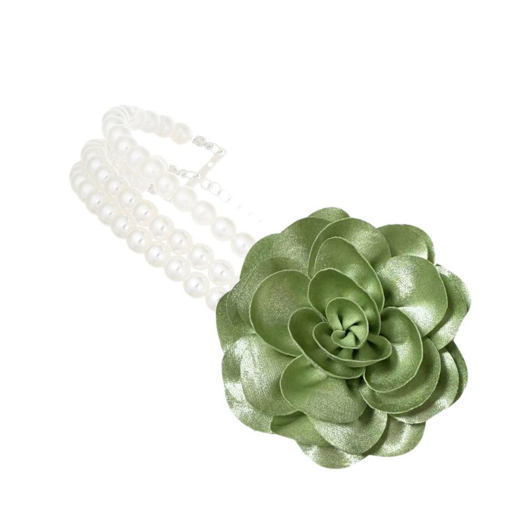 Elegant Floral Charm Necklace Adjustable Chain for Sensitive Skin Simulated Pearls Neckchain Jewelry for Women Lady