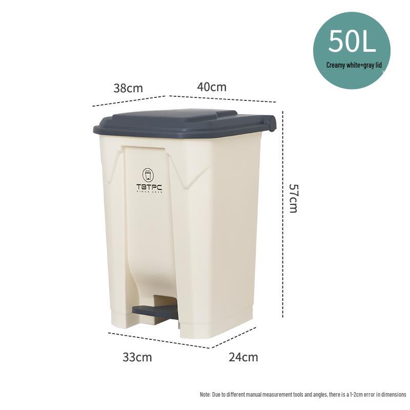 Large Foot-Pedal Trash Can with Lid for Commercial, Office, Outdoor, and Household Use