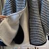 Coat for Women Striped Winter Thickened Casual Oversize Double Layer Windbreaker Jacket