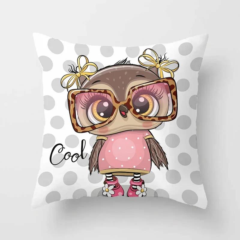 Cute Owl Cushion Covers Comfortable Pillow Cover x Decorative Pillows For Sofa Bed Car Throw Home Decor