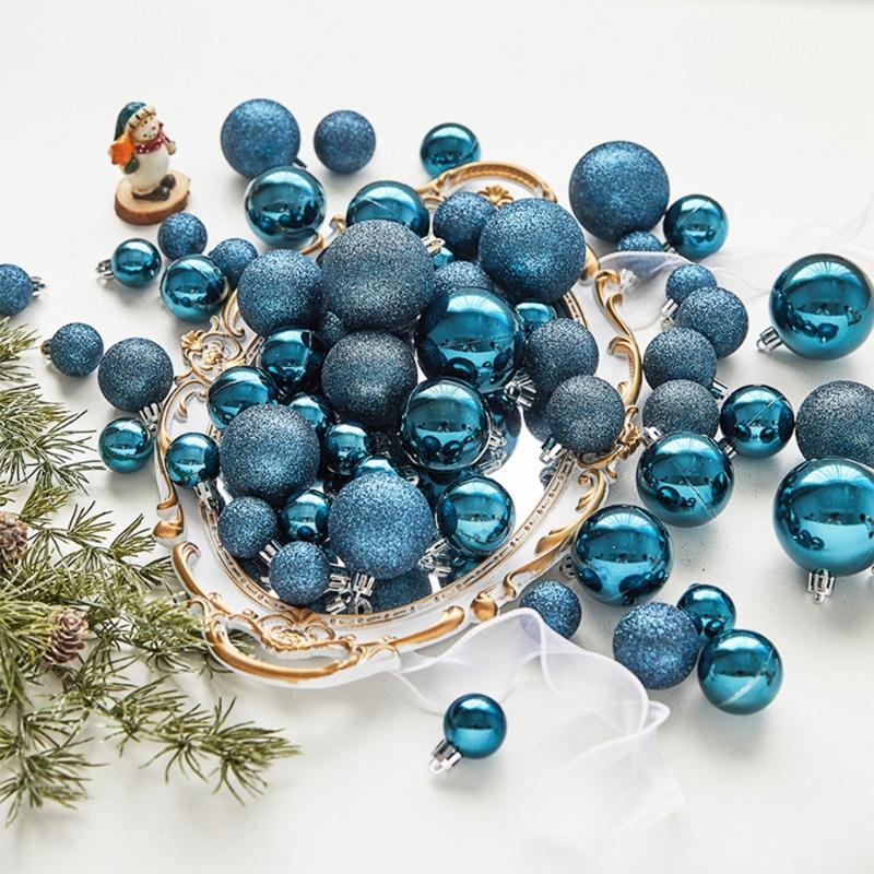1 Box Shatterproof Decorations Balls Stylish Christmas Tree Round Shaped Balls Decor Home Creative Decoration Gifts