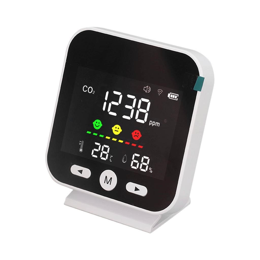 White Smart Air Quality Monitor LCD Screen WIFI CO2 Temperature Humidity Detector Meter for Tuya
