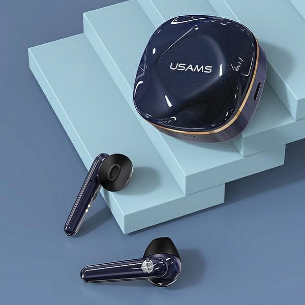 Usams Słuchawki Bluetooth 5.0 Tws Sdseries Bezprzewodowe Niebieski/Gem Blue Bhusd02