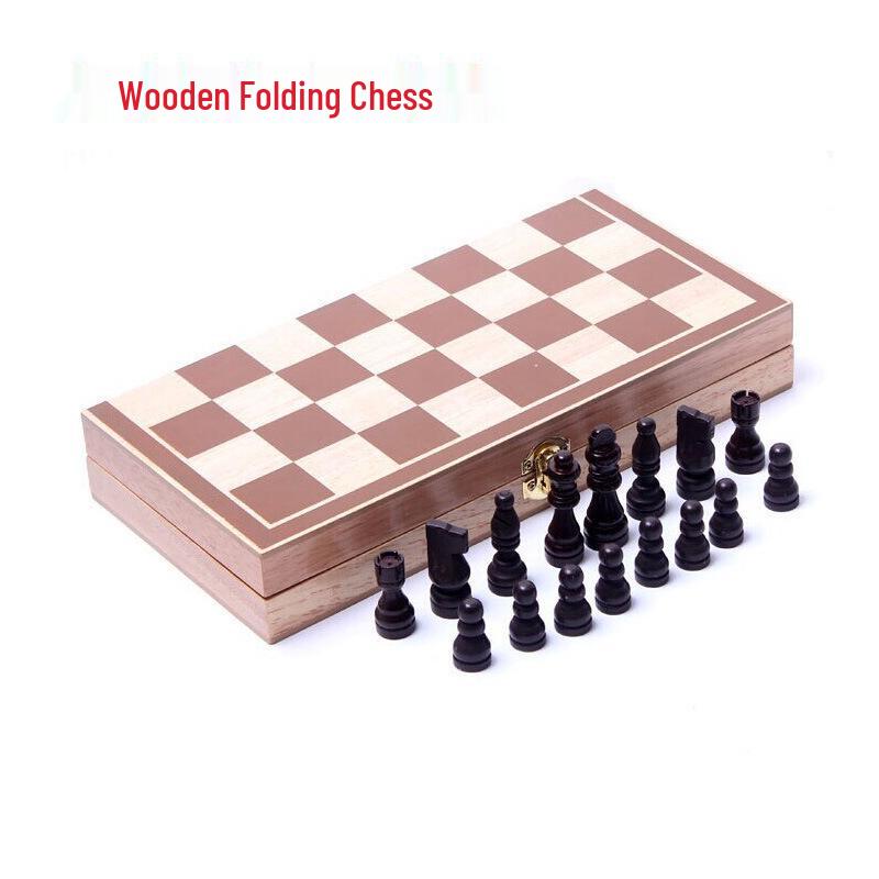 Wooden Inlaid Folding Chess Set (30x30 cm)