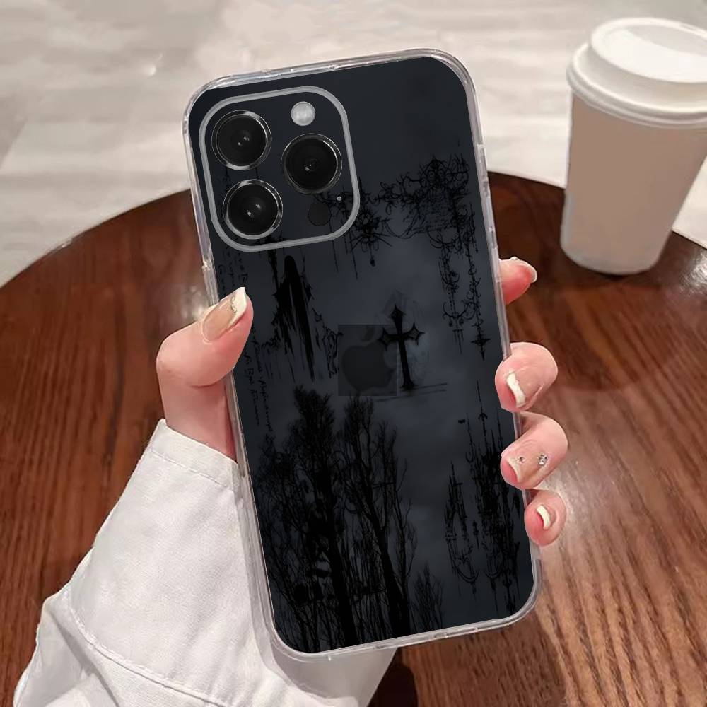 

Готична кокетка кіберсигілізм Чохол для телефону Для iPhone 16,15,14,13,12,11 Plus,Pro,Max,XR,XS,Plus,E,SE4,Mini Прозорий чохол iPhone16plus