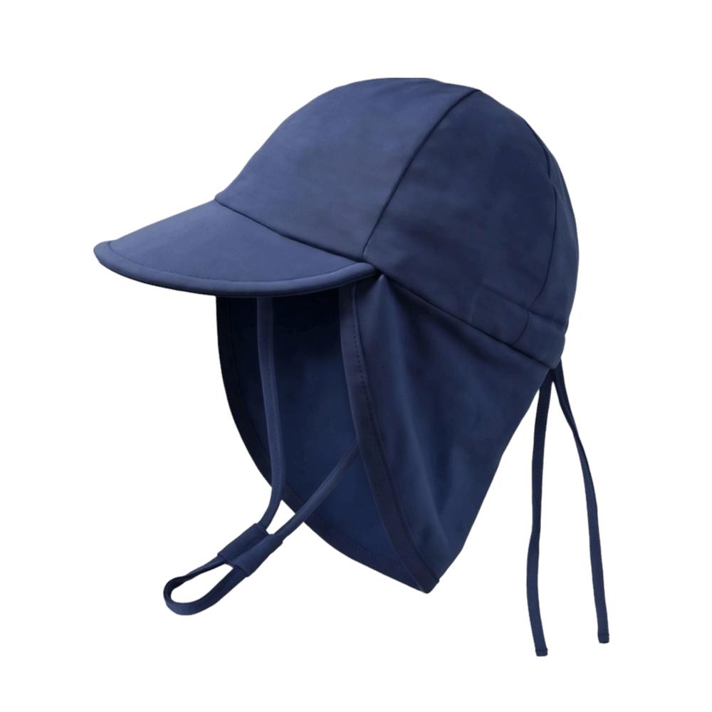 Shade Protection Children Sun Hat With Windproof Rope Sunshade Cap Fashion Shawl Hat  Kid 1-4Y темно-синий