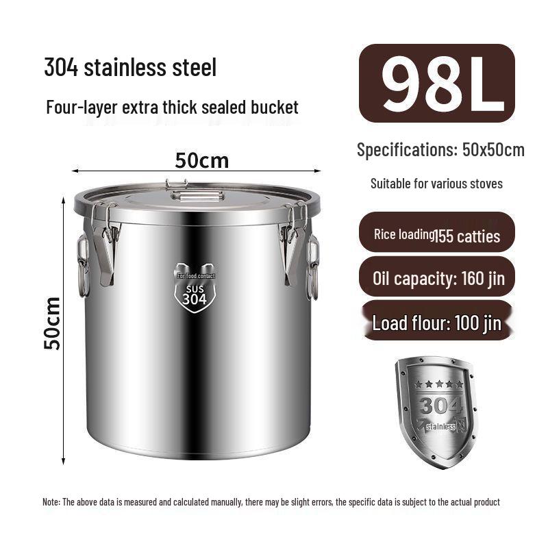 Stainless Steel Sealing Bucket: Insect & Moisture-Proof Rice and Soup Container
