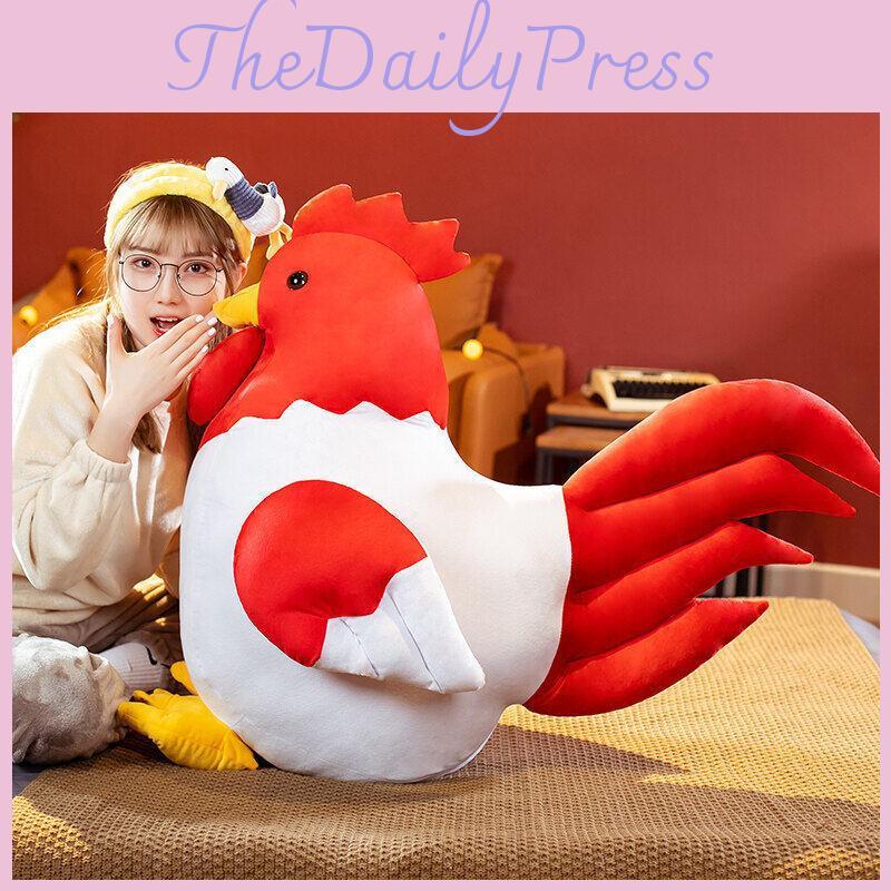Plush Rooster Toy Chicken Stuffed Animal Doll Bedroom Decorations Kids Gift