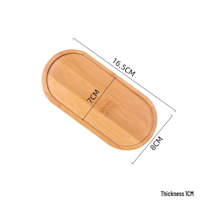 Creative Bamboo Succulent Pot Tray - Rectangular Coaster & Water Catcher for Home Decor