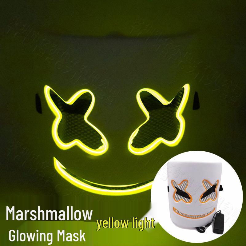 Marshmello LED Glowing Mask for EDM Festivals & Halloween.