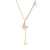 Elegant Seashell & Butterfly Titanium Necklace with Pearl Pendant for Women