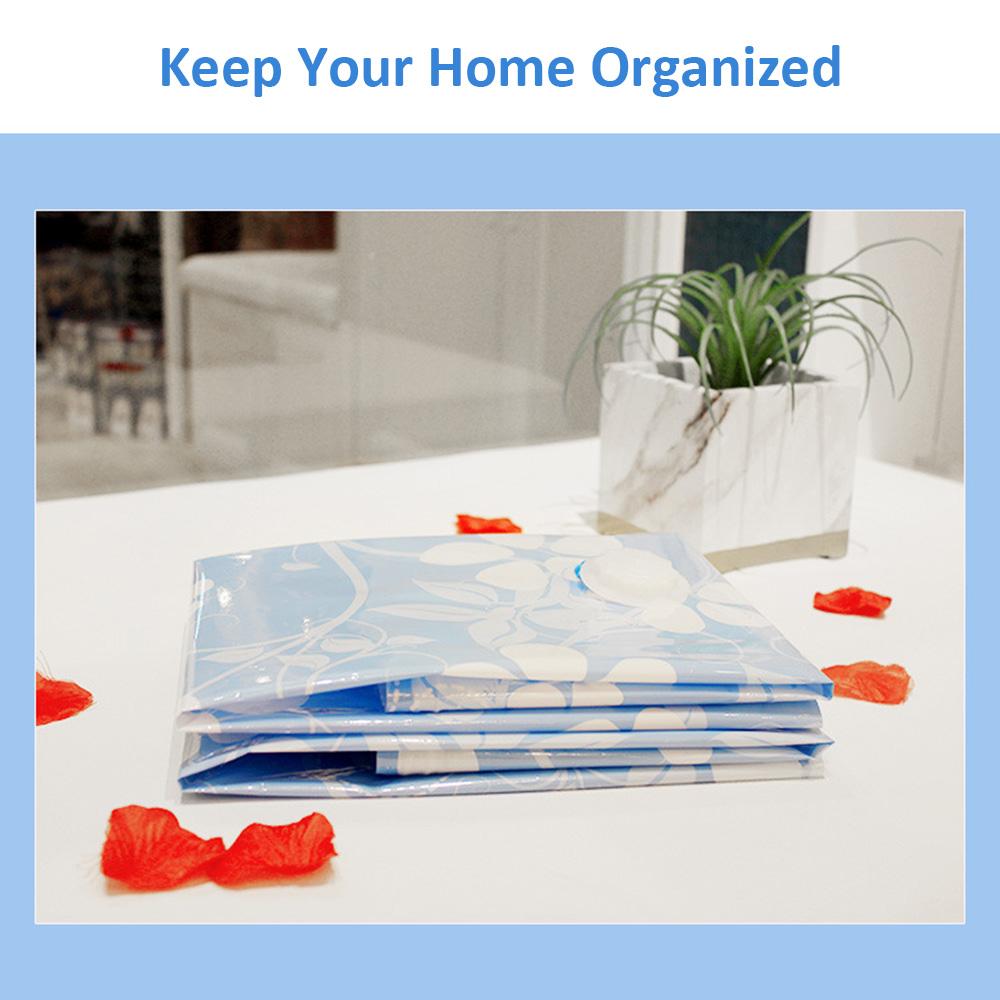 5 Pack Vacuum Bag with Manual Pump Reusable Vacuum Storage Bags Leakproof Space Saver Sealer for Home Travel Bedding Clothes
