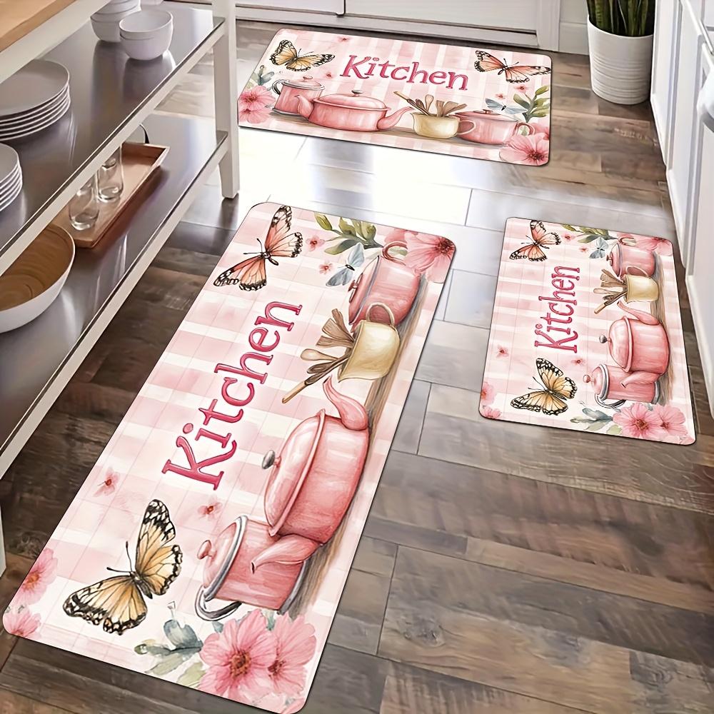 

1Pcs Anti Fatigue Kitchen Rugs,Flowers Print Waterproof Non-Slip Thick Cushioned Kitchen Mat Heavy Duty Comfort Standing Mat for Kitchen 40*60cm
