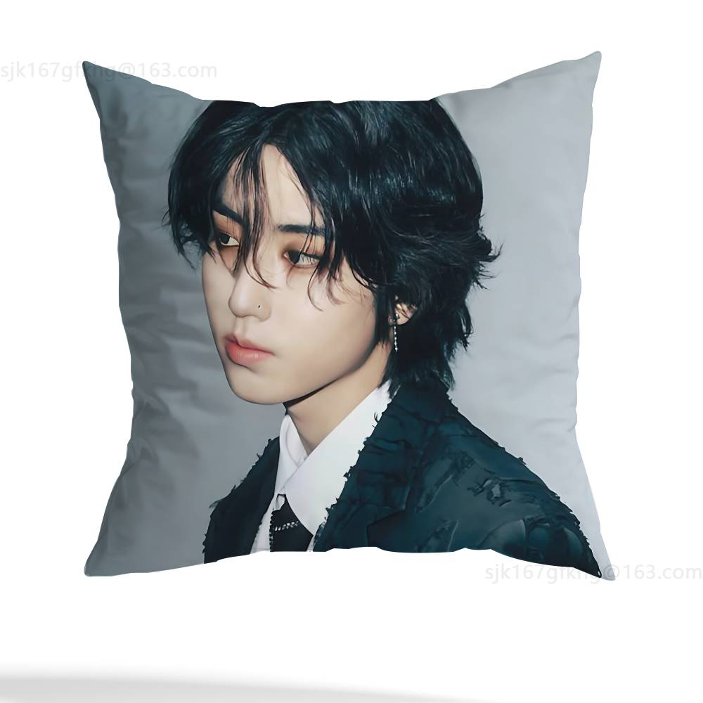 Pop Idol H-Han Ji-sung pillowcase casual style decoration, suitable for home decoration (excluding pillow core)