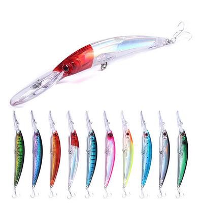 1 Stück 17cm/23.5g Minnow Angelköder Wobbler 3D Augen Barsch Hecht Künstlicher Hartköder Haken für Forelle Hecht Karpfenangeln