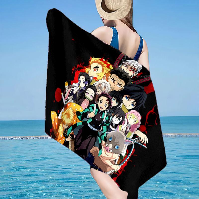 1PC Demon Anime Group Beach Towel - Soft,  Absorbent Microfiber, Lightweight, Ideal for The Beach, Parties, Travel, Camping fan gifts