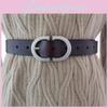 Leather Women Belt Versatile Belt With Antique Buckle For Casual Office Wear