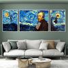 Abstrakter Künstler Van Gogh Landschaft Sternennacht Poster und Drucke Klassische Leinwandgemälde Wandkunst Bild für Heimdekoration