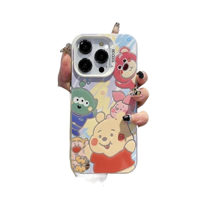 Applicable to iPhone11 mobile phone case 1111 new matte 11 colored silver Apple 11Plus Huawei cartoon Winnie the Bear