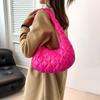 Fashion diamond shoulder bag women's winter new casual solid color messenger bag simple personalized dumpling bag women