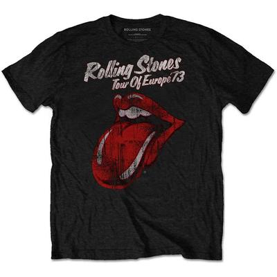 Herren Rolling Stones 73 Tour Slim Fit T-Shirt Schwarz