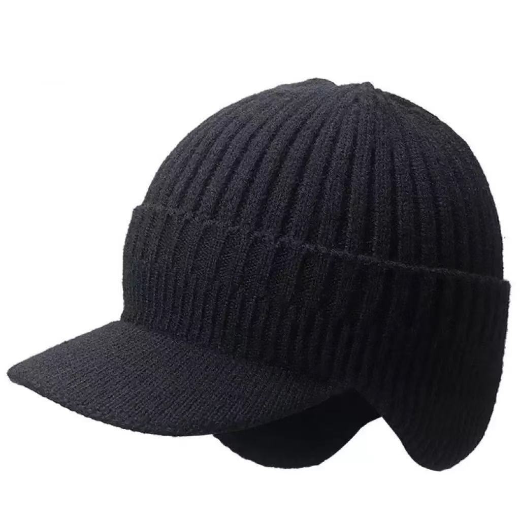 Men's Winter Warm Knit with Visor and Ear for Cold