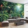 2D Rainforest Parrot Backdrop Cloth Tropical Green Forest Photography Background