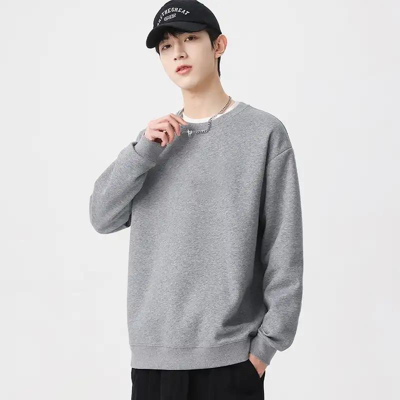 Men's Spring Classic Simple Versatile Solid Color Sports and Casual Round Neck Sweatshirt