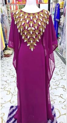 New Farasha Moroccan Dress Fancy Stylish Wine Gown Abaya Kaftan Maxi Dubai Long