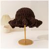 Autumn Winter Best Seller Womens Hand-Knitted Chunky Yarn Cloud Beanie with Wavy Edge Fisherman Hat Warm Beanie for Women