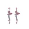 Silver Needle Luxury Cubic Zirconia Butterfly Water Drop Tassel Earrings, European & American Retro, Sweet Exquisite Chic Unique Fashion Earrings