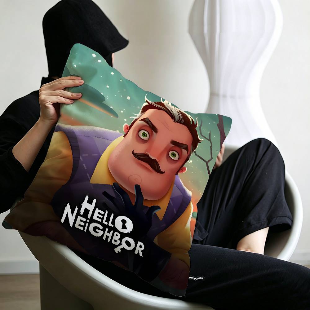 Game Hello NNeighbor  Cushion Cover Car Throw Pillow Case For Sofa Car Christmas Gift xcm xcm