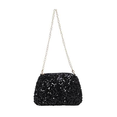 Liebendo Sequin Bag, Party Bag, Women's Shoulder Bag, Pochette, Drawstring, Chain, Small, Stylish, Cute, Wedding, Dress, Sparkly, Shoulder or