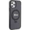 Guess Guhmp12Mhrsgsk Iphone 12/12 Pro 6.1 Black Hardcase Ring Stand Script Glitter Magsafe