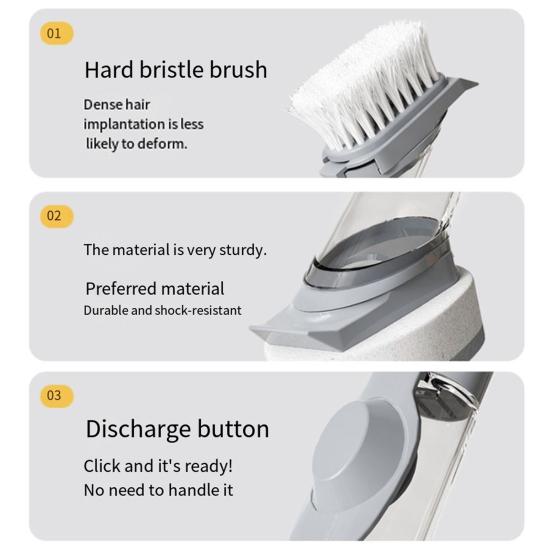 Cleaning Brush with Ergonomic Anti-Slip Handle Strong Bristles Pot Cleaner Efficient Stain Removal Multi-Purpose Kitchen Brush