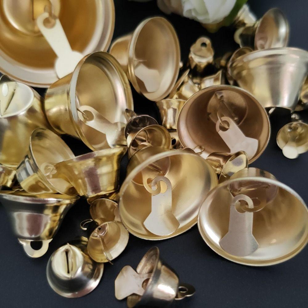 50pcs Wind Chime Gold Small Bell DIY Crafts Small Horn Gingle Bell Jingle Bell  Wedding
