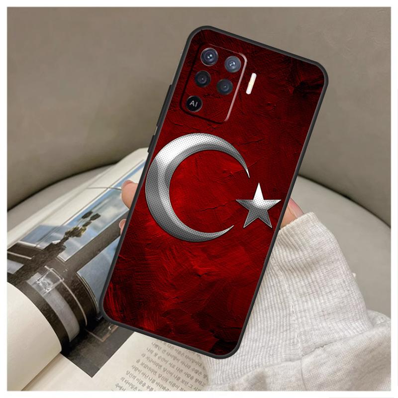 Turkey Turkish Flag For OPPO A79 A58 A78 A98 A15 A16 A76 A96 A17 A77 A52 A72 A5 A9 A94 A74 A57S A53S A54S Case