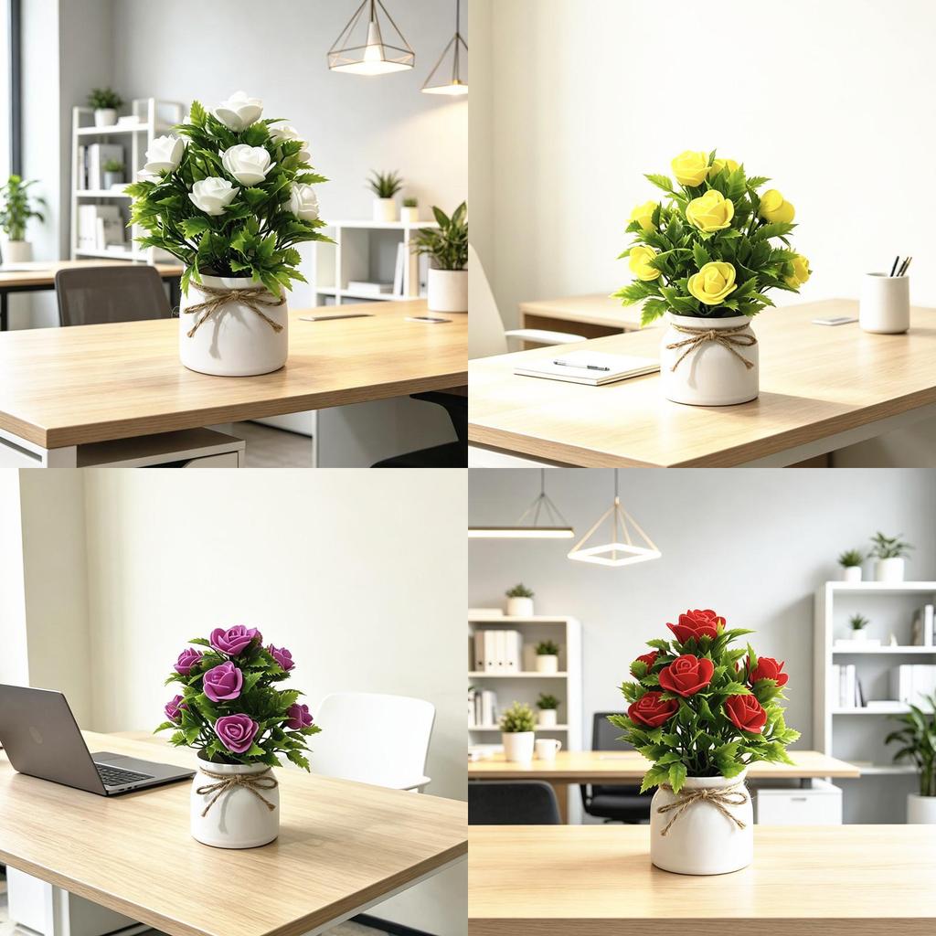Elegant Foam Rose Arrangement With Decorative Ribbon For Wedding Party And Photography Props