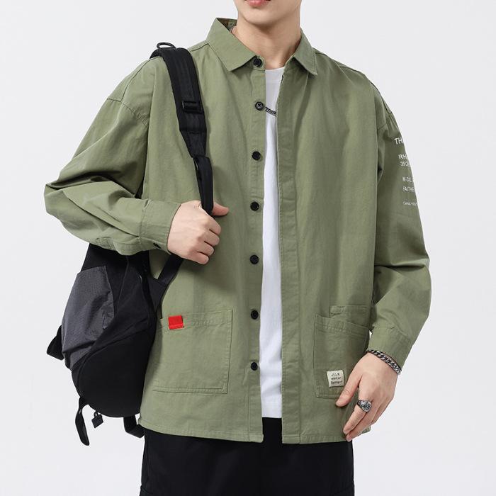 

Новая весенняя однотонная рубашка для мужской моды, модная трендовая повседневная хлопковая рубашка с длинным рукавом 4XL