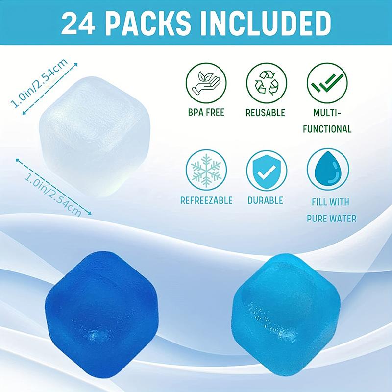24 Pezzi/Set Cubetti di Ghiaccio Riutilizzabili per Whisky Pietre Resistenti all'Usura Estive Cubetti di Ghiaccio per Whisky Accessori in Plastica